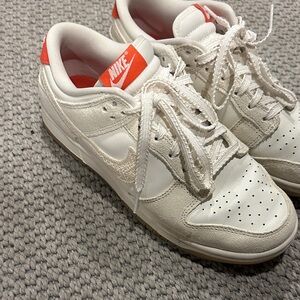 Nike White and Orange Women's Shoes